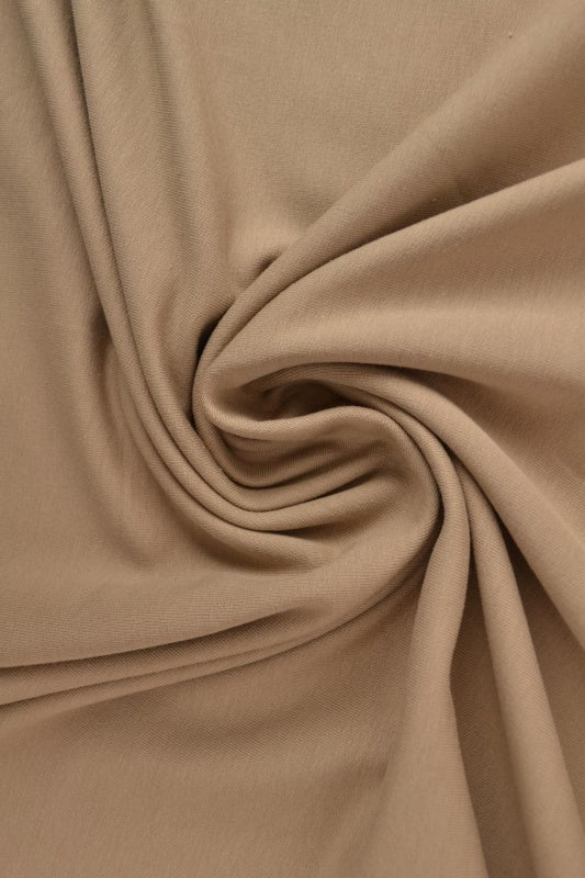 TAUPE FRENCH TERRY – MYK BOMULLSSTRIKK MED STREKK