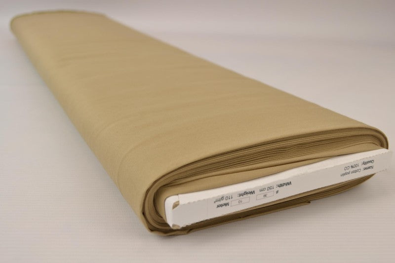 VINTAGEBEIGE BOMULLSPOPLIN – VEVD BOMULLSSTOFF TIL SKJORTER OG KJOLER