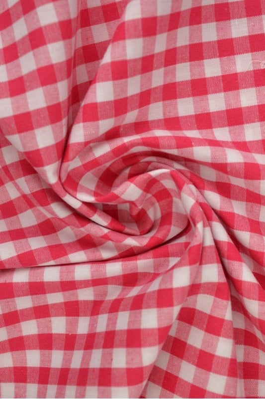 ROSA 6,5 MM GINGHAM RUTER – OEKO-TEX-SERTIFISERT BOMULL, LETT OG PUSTENDE