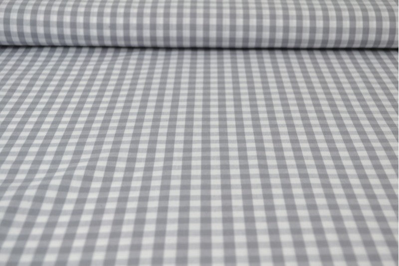 GRÅ 6,5 MM GINGHAM RUTER – OEKO-TEX-SERTIFISERT BOMULL, LETT OG PUSTENDE