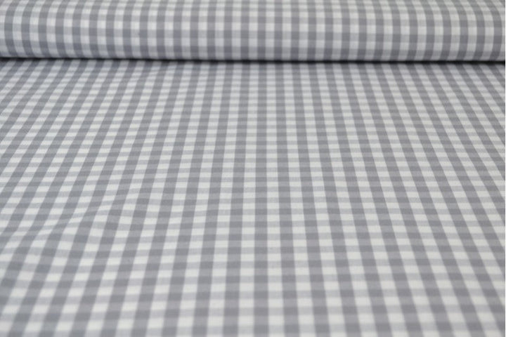 GRÅ 6,5 MM GINGHAM RUTER – OEKO-TEX-SERTIFISERT BOMULL, LETT OG PUSTENDE