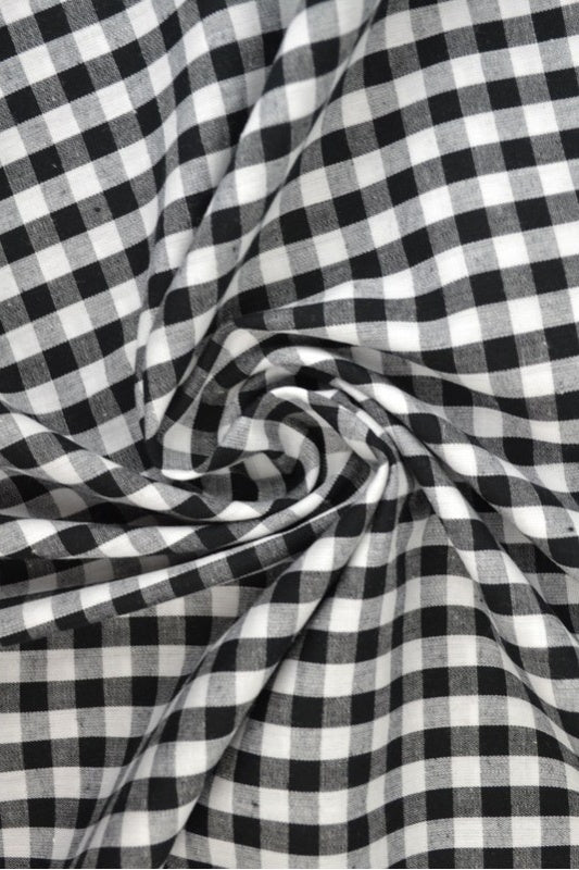 SVART 6,5 MM GINGHAM RUTER – OEKO-TEX-SERTIFISERT BOMULL, LETT OG PUSTENDE