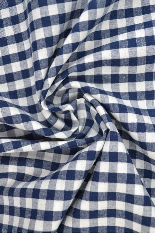 NAVY 6,5 MM GINGHAM RUTER – OEKO-TEX-SERTIFISERT BOMULL, LETT OG PUSTENDE