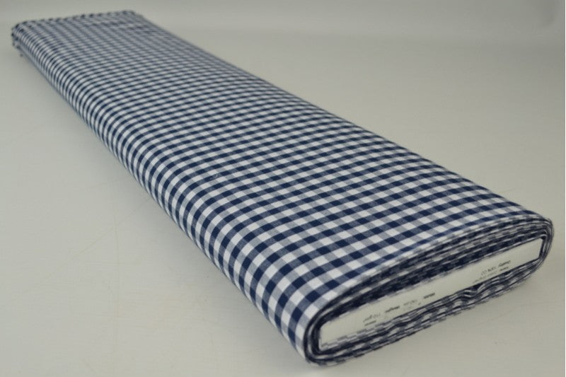 NAVY 6,5 MM GINGHAM RUTER – OEKO-TEX-SERTIFISERT BOMULL, LETT OG PUSTENDE