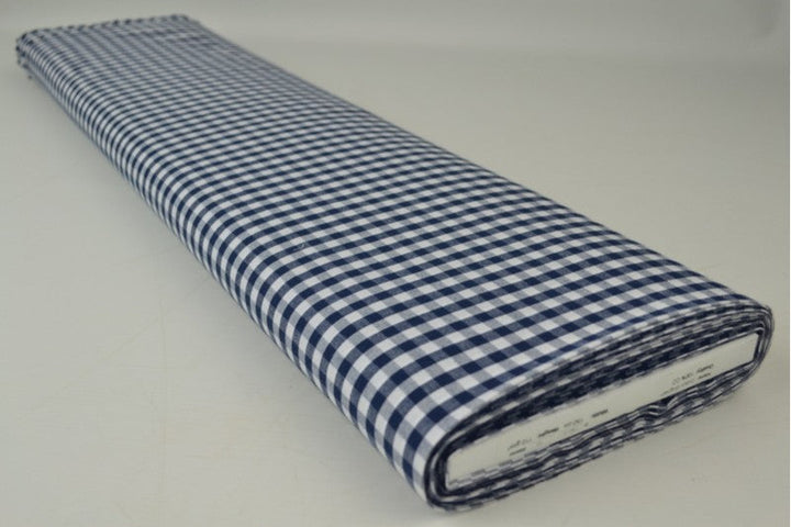 NAVY 6,5 MM GINGHAM RUTER – OEKO-TEX-SERTIFISERT BOMULL, LETT OG PUSTENDE