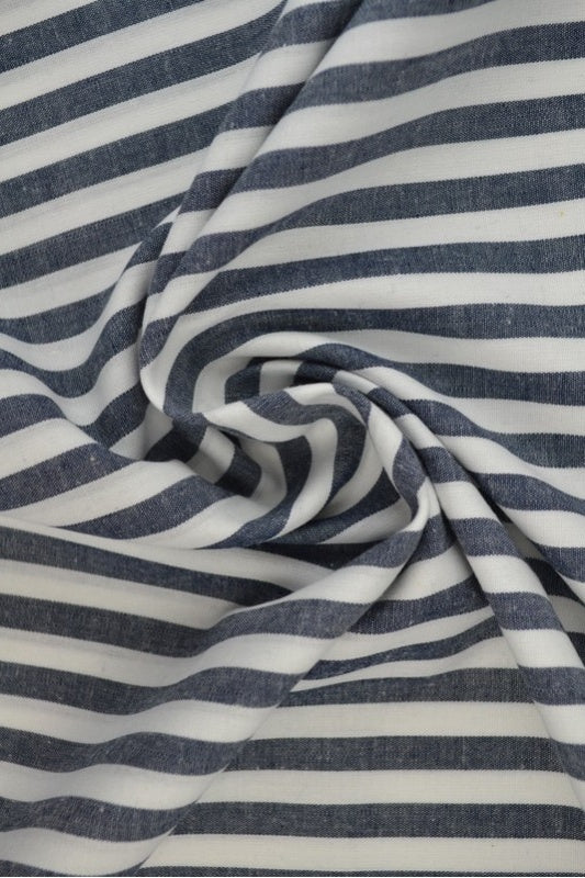 NAVY 6,5 MM GINGHAM STRIPER – OEKO-TEX-SERTIFISERT BOMULL, LETT OG PUSTENDE