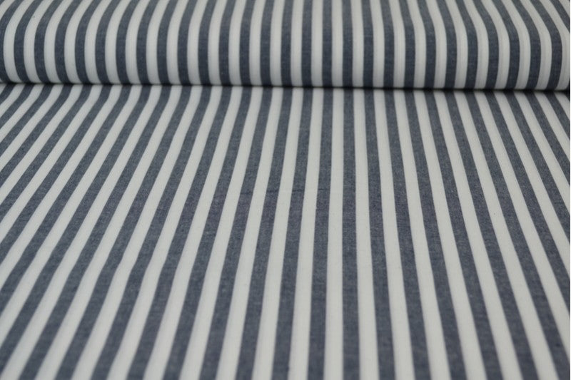 NAVY 6,5 MM GINGHAM STRIPER – OEKO-TEX-SERTIFISERT BOMULL, LETT OG PUSTENDE