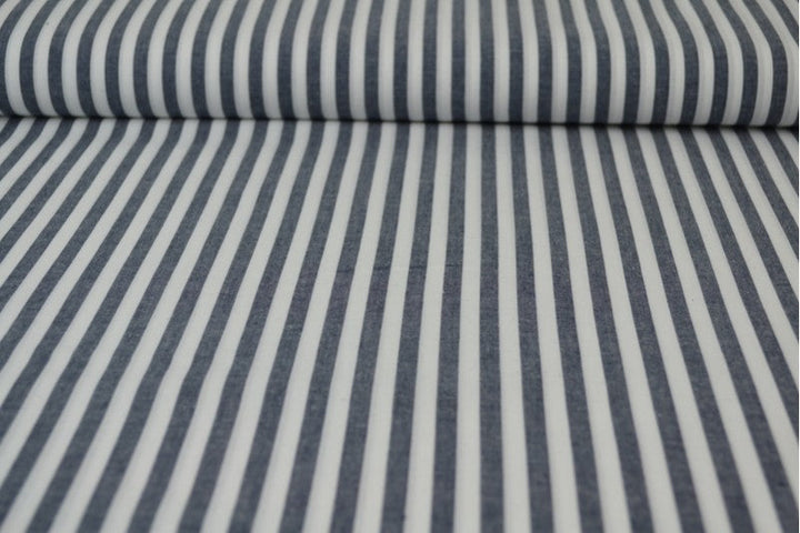 NAVY 6,5 MM GINGHAM STRIPER – OEKO-TEX-SERTIFISERT BOMULL, LETT OG PUSTENDE
