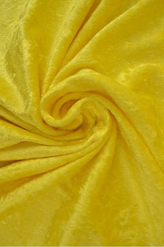 GUL KNUST VELOUR STOFF – STRIKKET, ELASTISK & GLANSFULLT FALL