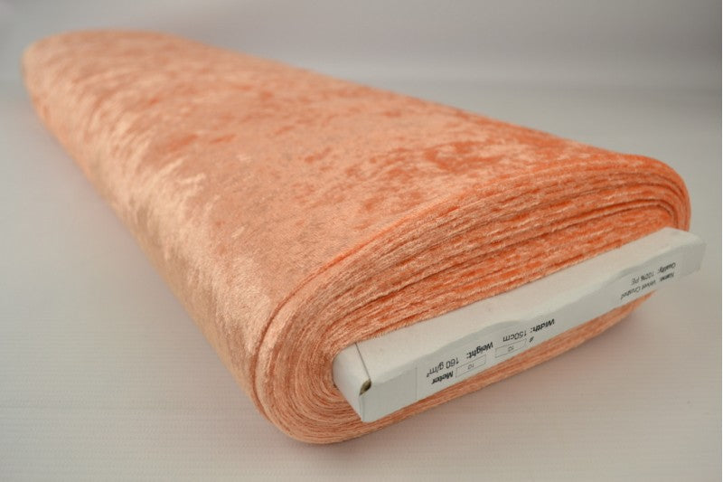 Oransje knust velour stoff – strikket, elastisk & glansfullt fall (bilde 2 av 7)