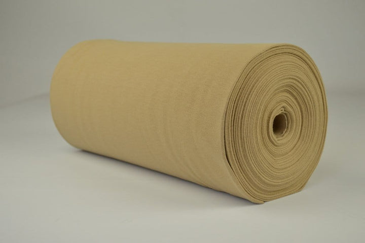 BEIGE RIBBSTOFF – BOMULLSRIBB MED STREKK