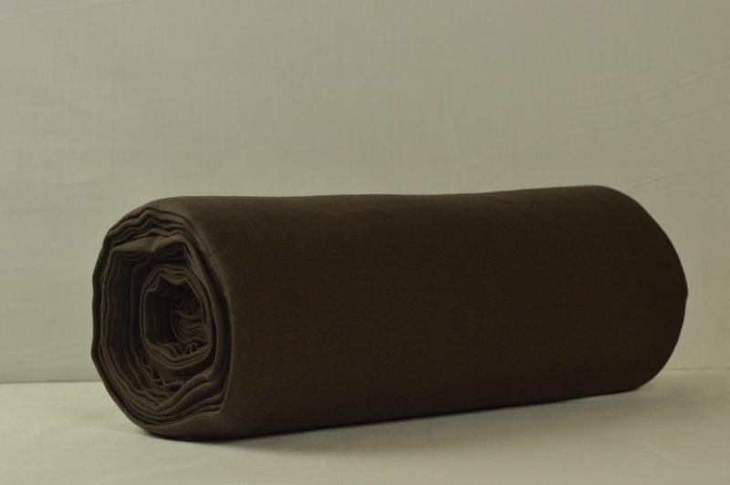 BRUN RIBBSTOFF – BOMULLSRIBB MED STREKK