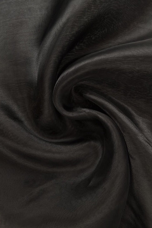 SVART ORGANZA STOFF – TRANSPARENT OG SKINNENDE