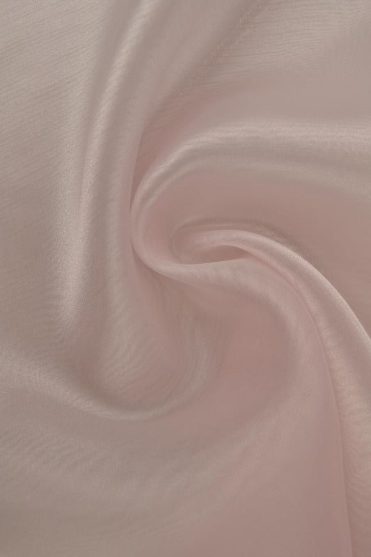 LYSEROSA ORGANZA STOFF – TRANSPARENT OG SKINNENDE