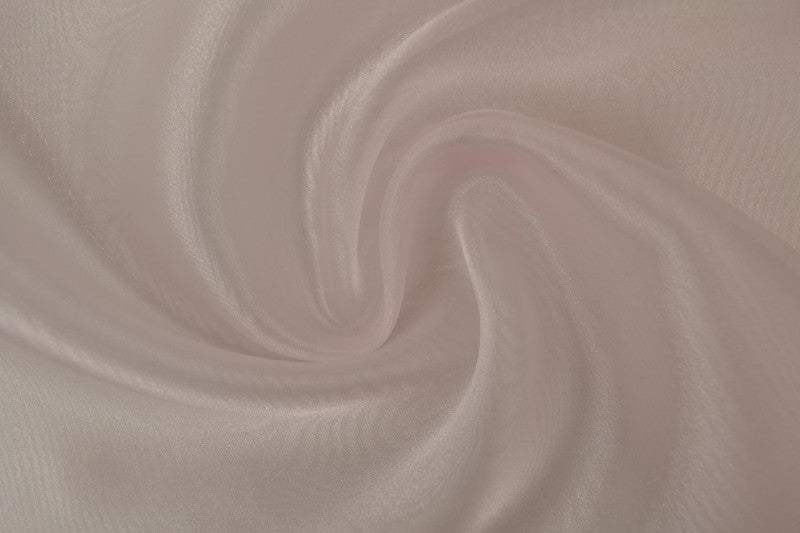 LYSEROSA ORGANZA STOFF – TRANSPARENT OG SKINNENDE