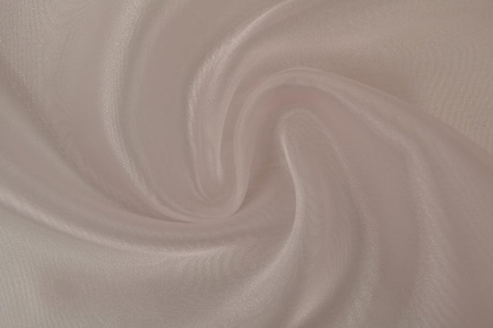 LYSEROSA ORGANZA STOFF – TRANSPARENT OG SKINNENDE
