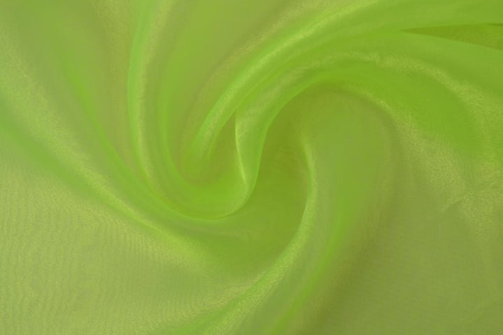 LIMEGRØNN ORGANZA STOFF – TRANSPARENT OG SKINNENDE