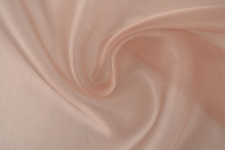 GAMMELROSA ORGANZA STOFF – TRANSPARENT OG SKINNENDE