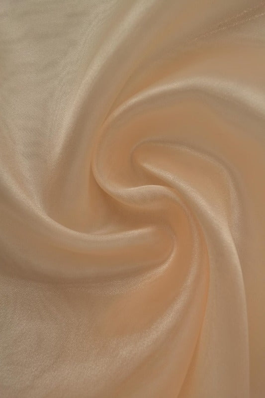 CHAMPAGNEFARGET ORGANZA STOFF – TRANSPARENT OG SKINNENDE