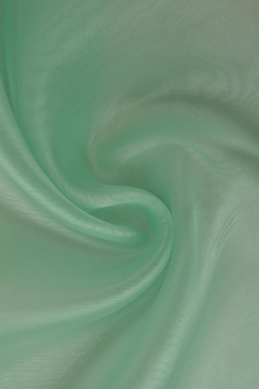MINTGRØNN ORGANZA STOFF – TRANSPARENT OG SKINNENDE