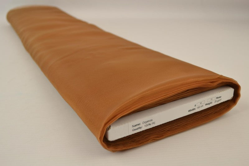 SENNEPSGUL ORGANZA STOFF – TRANSPARENT OG SKINNENDE