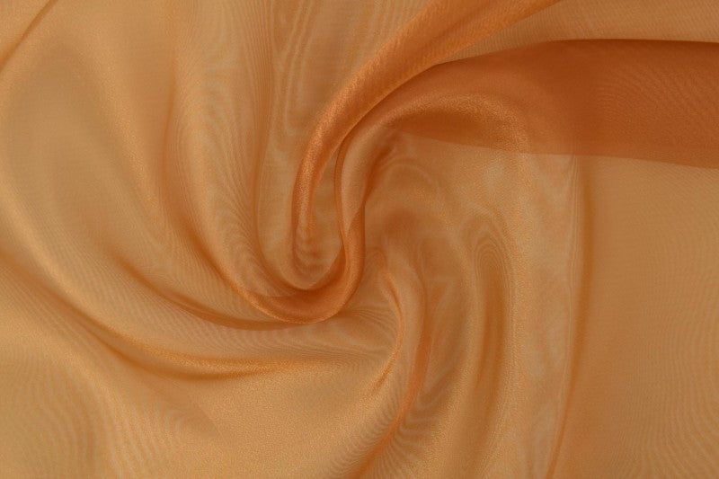 SENNEPSGUL ORGANZA STOFF – TRANSPARENT OG SKINNENDE