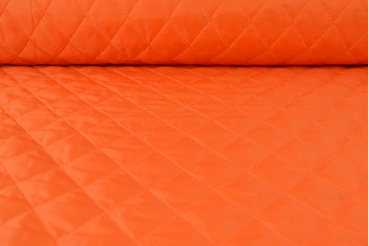ORANGE QUILTET STOFF MED VATTERT BAKSIDE