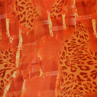 ORANSJE SILKESTOFF MED LEOPARDMØNSTER