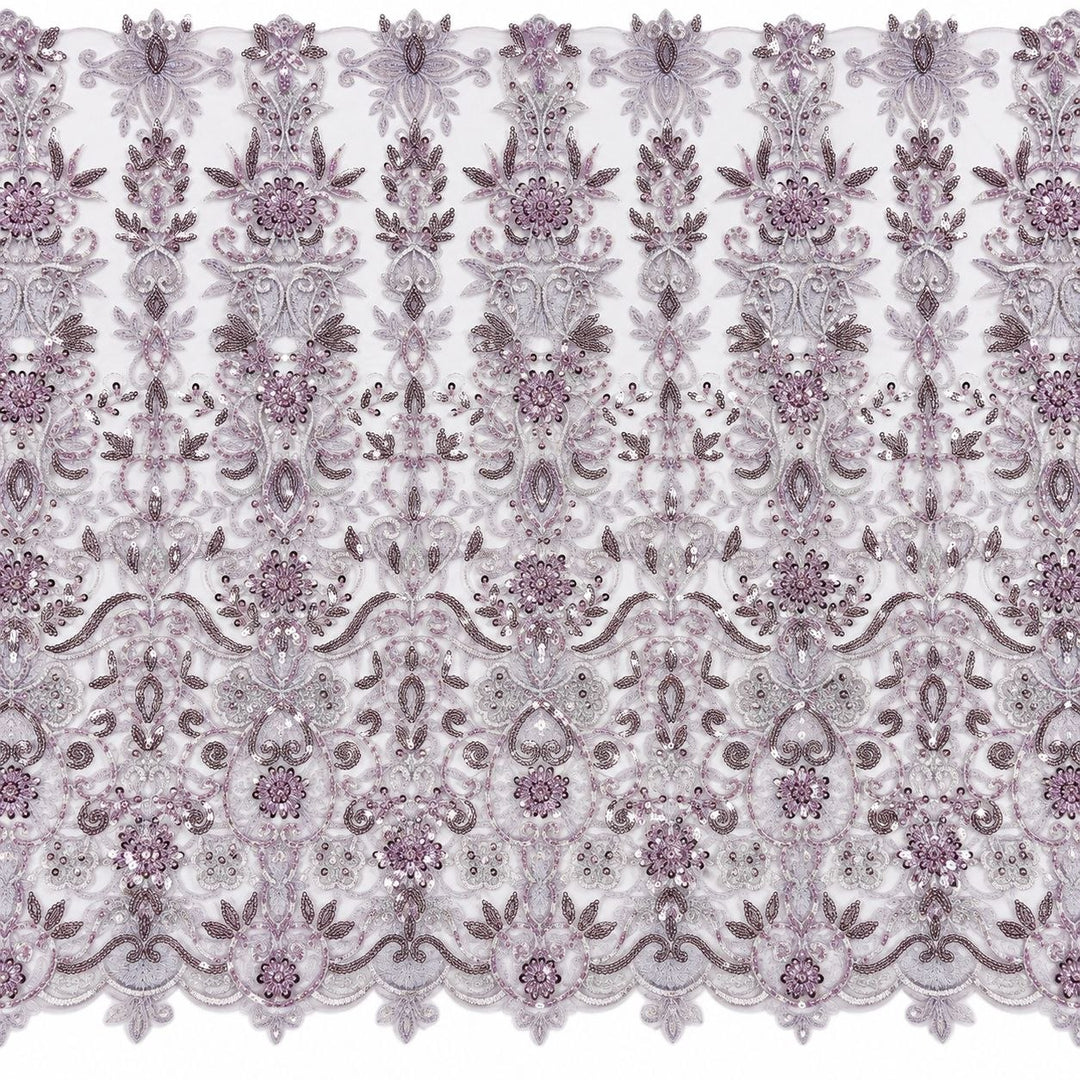 Lavendel tyllstoff med paljetter og perler (bilde 1 av 3)