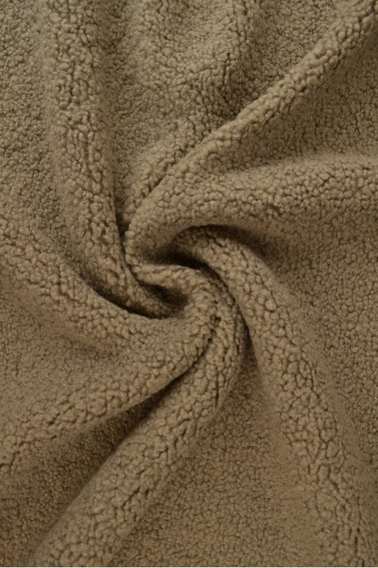 TAUPE TEDDYSTOFF MED STREKK - MYKT & VARMEISOLERENDE