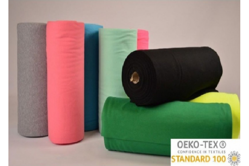 HVIT RIBBSTOFF – BOMULLSRIBB MED STREKK