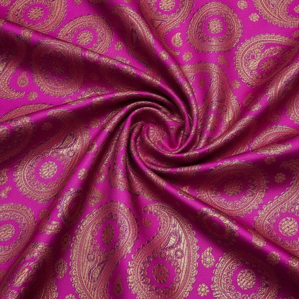 LILLA SATENG JACQUARD STOFF MED PAISLEYMØNSTER (bilde 2 av 3)