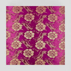 LILLA SATENG JACQUARD STOFF MED BLOMSTER