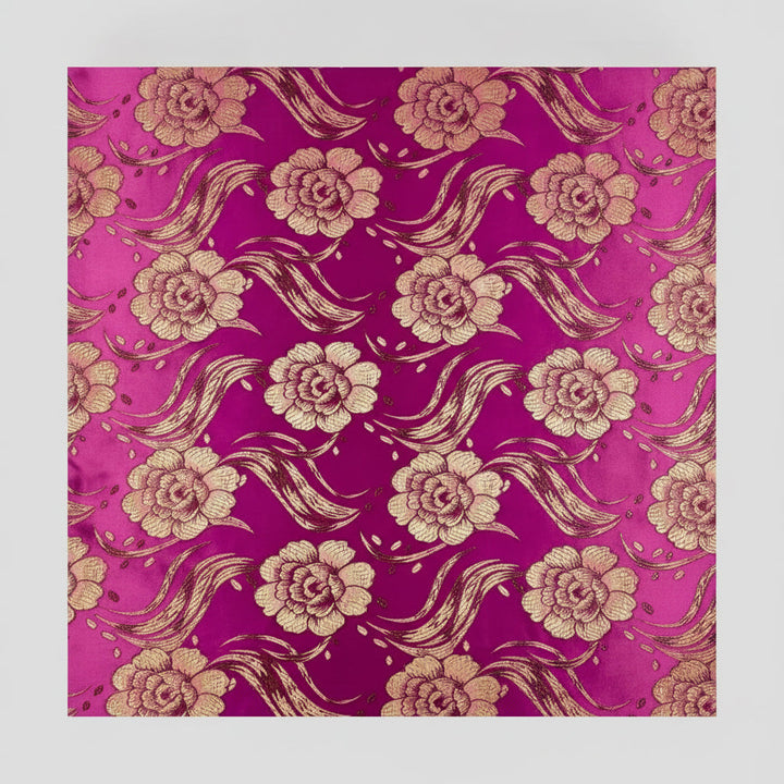 LILLA SATENG JACQUARD STOFF MED BLOMSTER