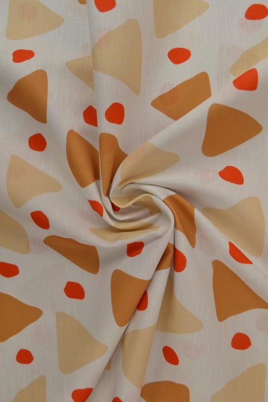 BEIGE HØR MED GRAFISK MØNSTER – BRUN & ORANGE