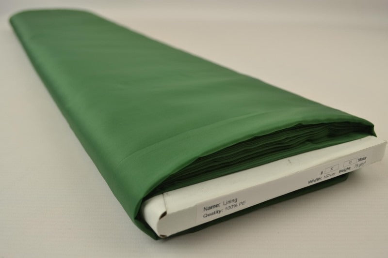 MØRK GRØN POLYESTER FOER – GLAT, LET & LET GLANS
