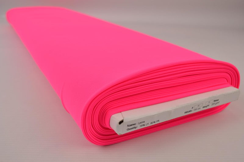 NEONROSA LYCRA STOFF – 4-VEIS STREKK & HURTIGTØRKENDE
