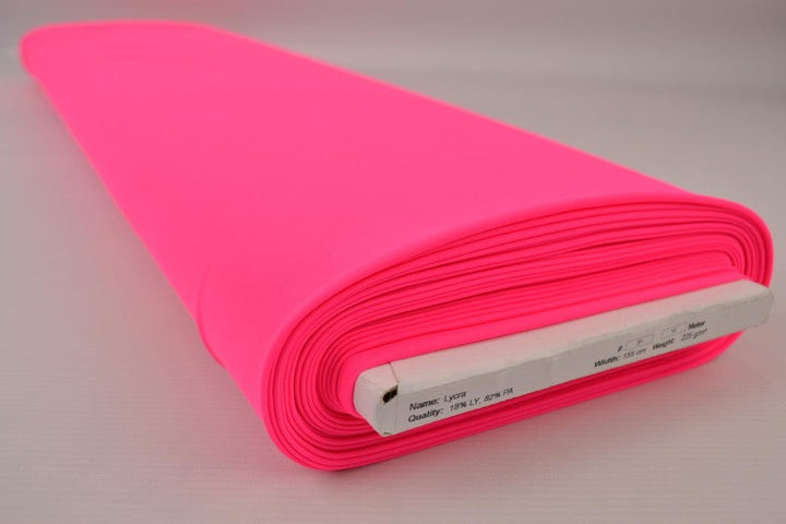 NEONROSA LYCRA STOFF – 4-VEIS STREKK & HURTIGTØRKENDE