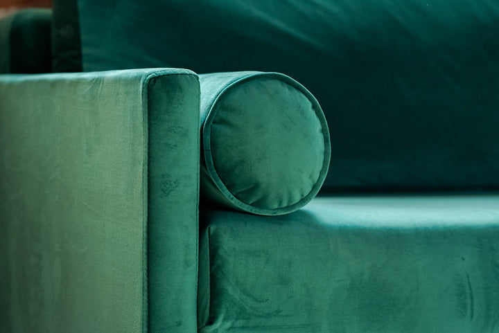 SMARAGDGRØNN LETT OG SLITESTERKT MØBELVELOURSTOFF