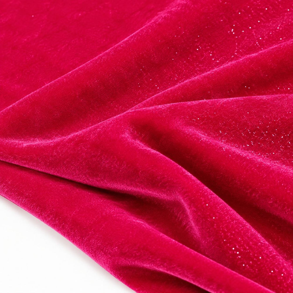 ROSA MICRO VELUR STOFF MED GLITTER (bilde 3 av 3)