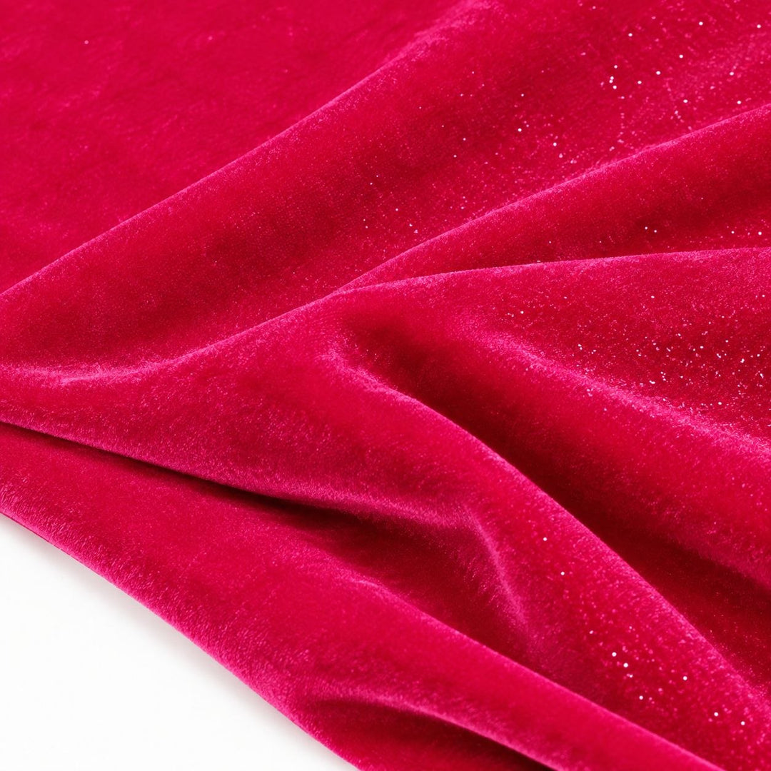 ROSA MICRO VELUR STOFF MED GLITTER (bilde 3 av 3)