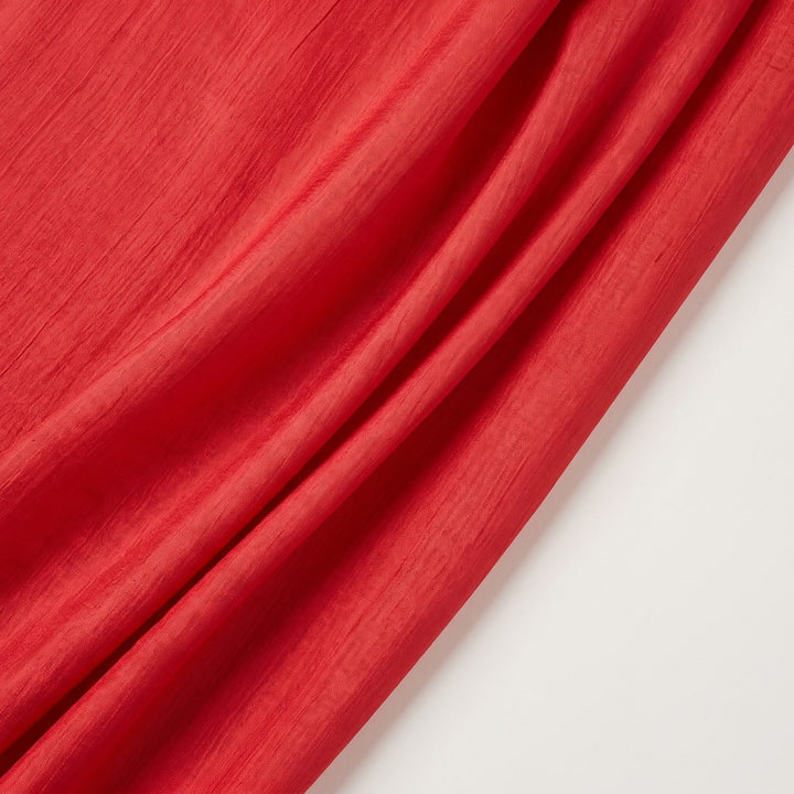 RØDT SILKE CHIFFON STOFF