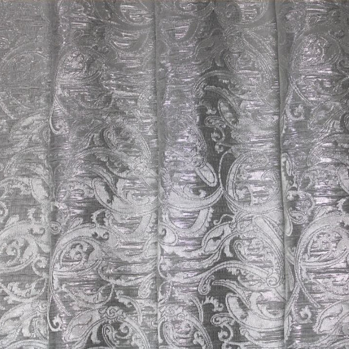 SØLV SATENG JACQUARD STOFF MED BLOMSTERRANKER (bilde 3 av 3)