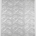 SØLV SATENG JACQUARD STOFF MED DRÅPEMOTIV