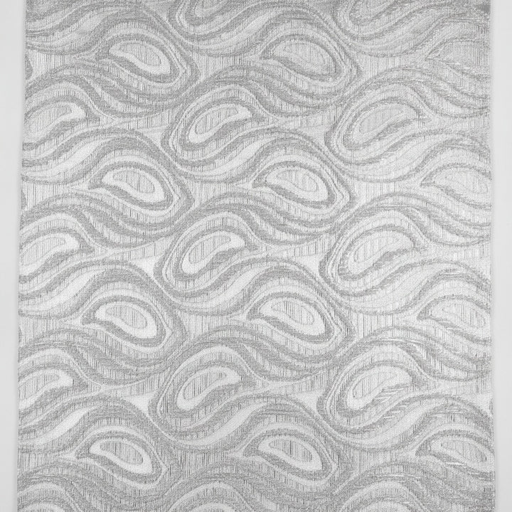 SØLV SATENG JACQUARD STOFF MED DRÅPEMOTIV (bilde 1 av 3)