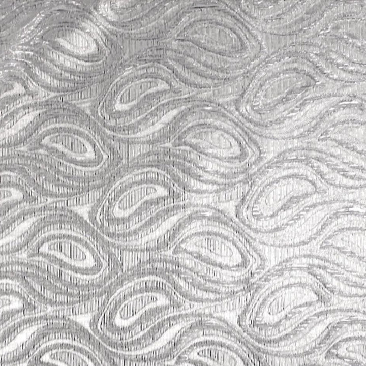 SØLV SATENG JACQUARD STOFF MED DRÅPEMOTIV (bilde 3 av 3)