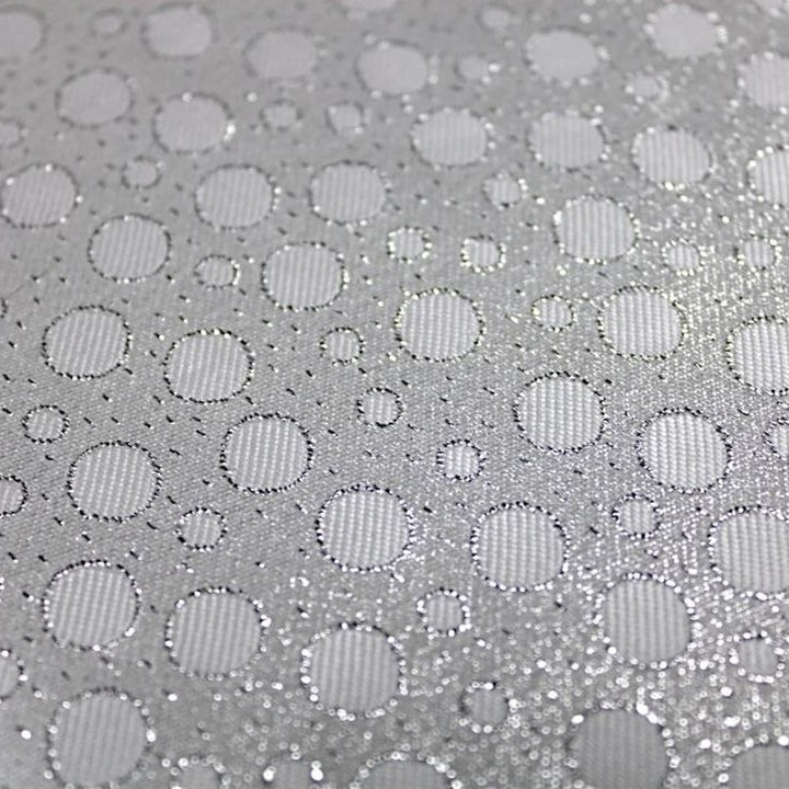 SØLV SATENG JACQUARD STOFF MED PRIKKER (bilde 3 av 3)