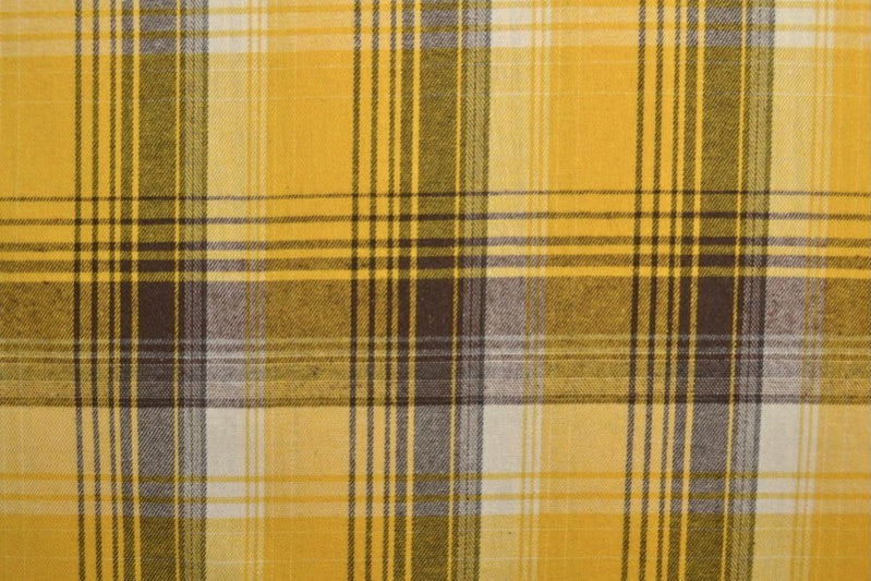 GUL OG BRUN SKOTSKRUTET FLANELL