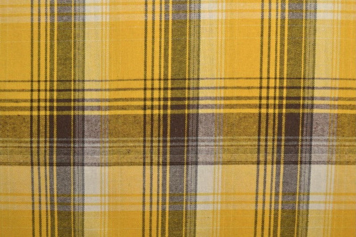 GUL OG BRUN SKOTSKRUTET FLANELL