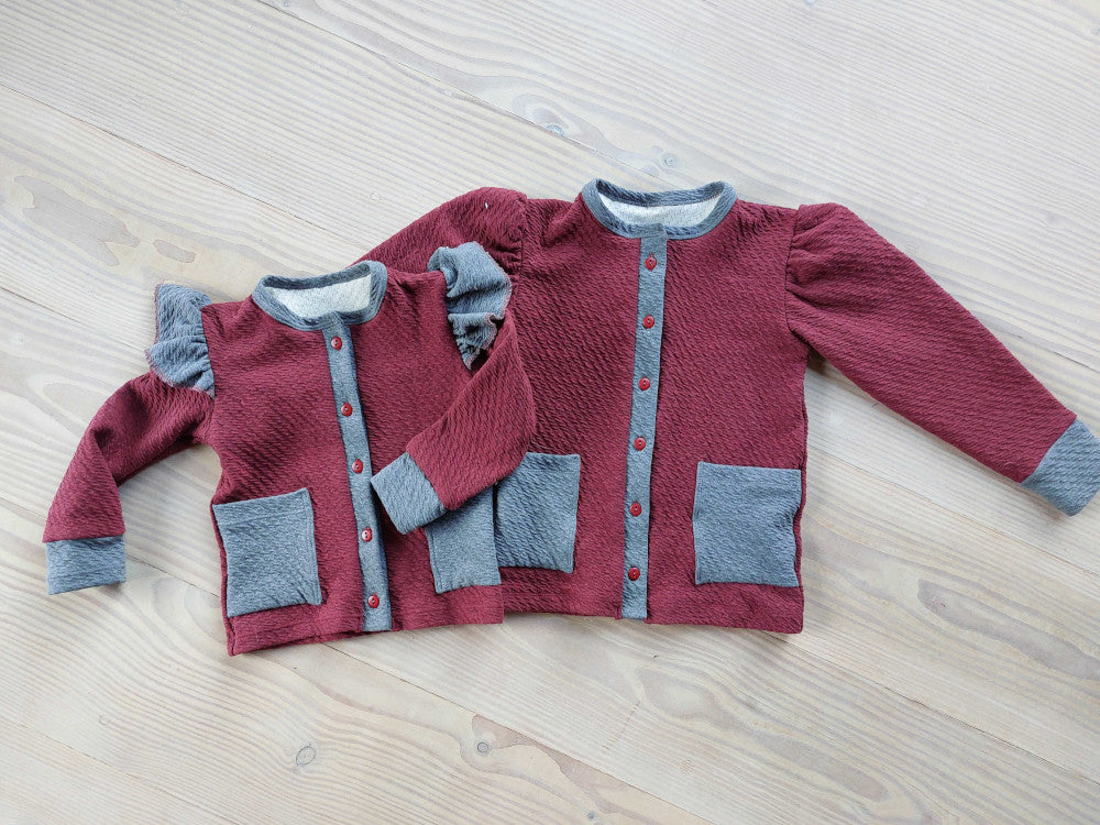 BORDEAUX TYKK STRIKKET JERSEYSTOFF – 100% BOMULL